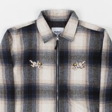 画像2: Angels Heavyweight Plaid Shirts Jacket エンジェル プレイド シャツ ジャケット ジップ Navy Beige ネイビー ベージュ (2)