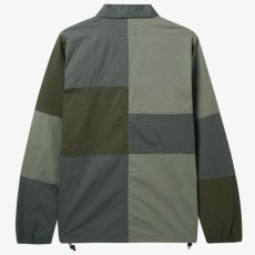 画像2: Patchwork Pullover Shirts Jacket パッチワーク プルオーバー シャツ ジャケット ハーフ ジップ Army Green グリーン (2)