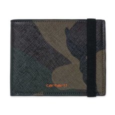 画像1: Coated Billfold Wallet Camo Laurel Black フォールド ウォレット 二つ折り コイン バンド スクリプトロゴ 財布 カモ 迷彩 ブラック 黒 (1)