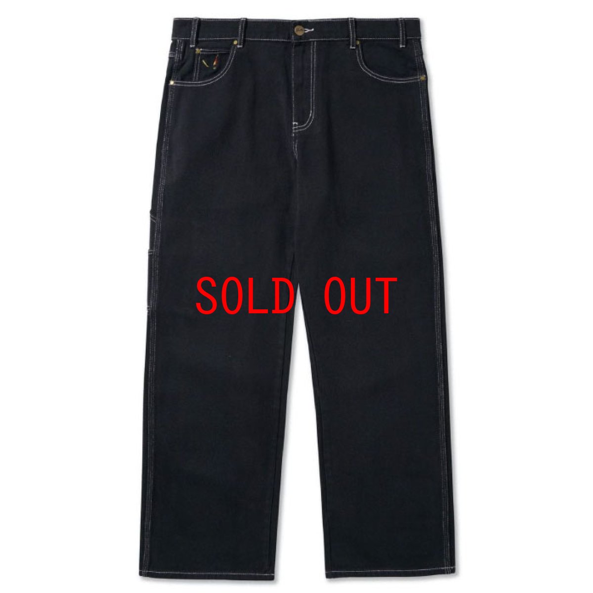 画像2: Overdye Denim Work Pants オーバーダイ カラー デニム ワーク パンツ Black ブラック (2)