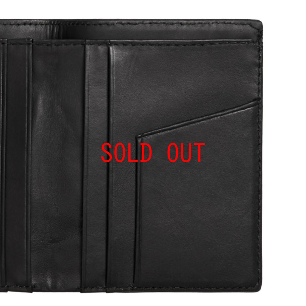 画像5: Leather Fold Wallet Black レザー フォールド ウォレット 札入れ カード ポケット 財布 ブラック 黒 牛革 (5)