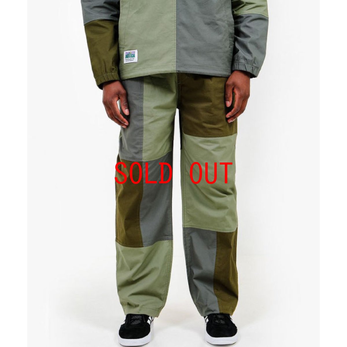 画像1: Patchwork Pants パッチワーク パンツ Olive Green オリーヴ グリーン (1)