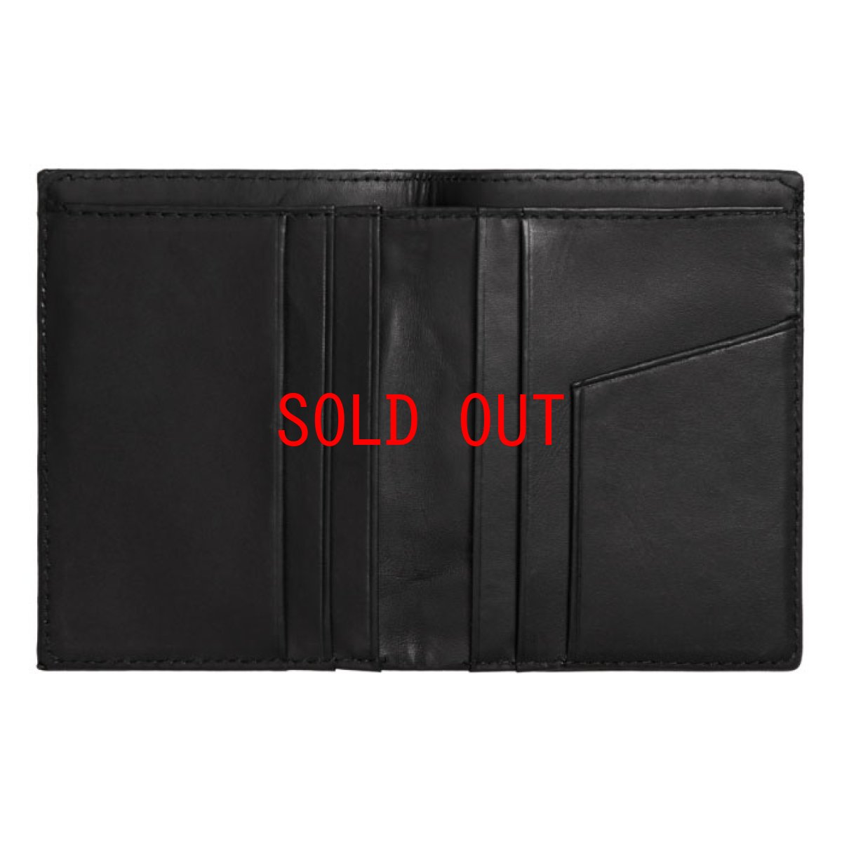 画像4: Leather Fold Wallet Black レザー フォールド ウォレット 札入れ カード ポケット 財布 ブラック 黒 牛革 (4)