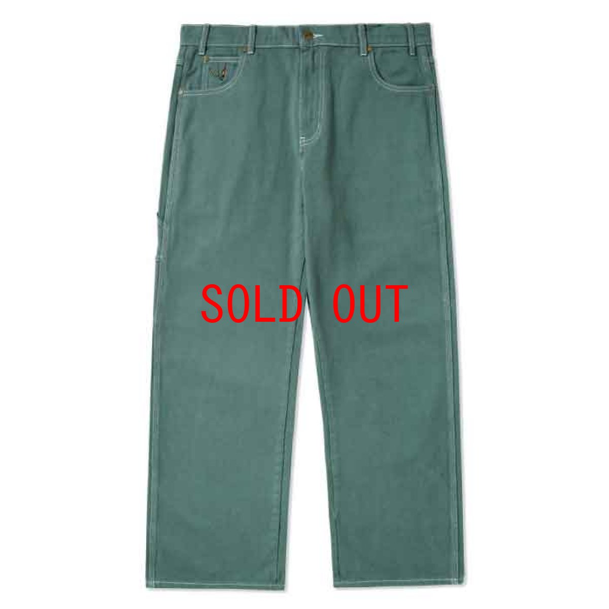 画像2: Overdye Denim Work Pants オーバーダイ カラー デニム ワーク パンツ Alpine Green グリーン (2)