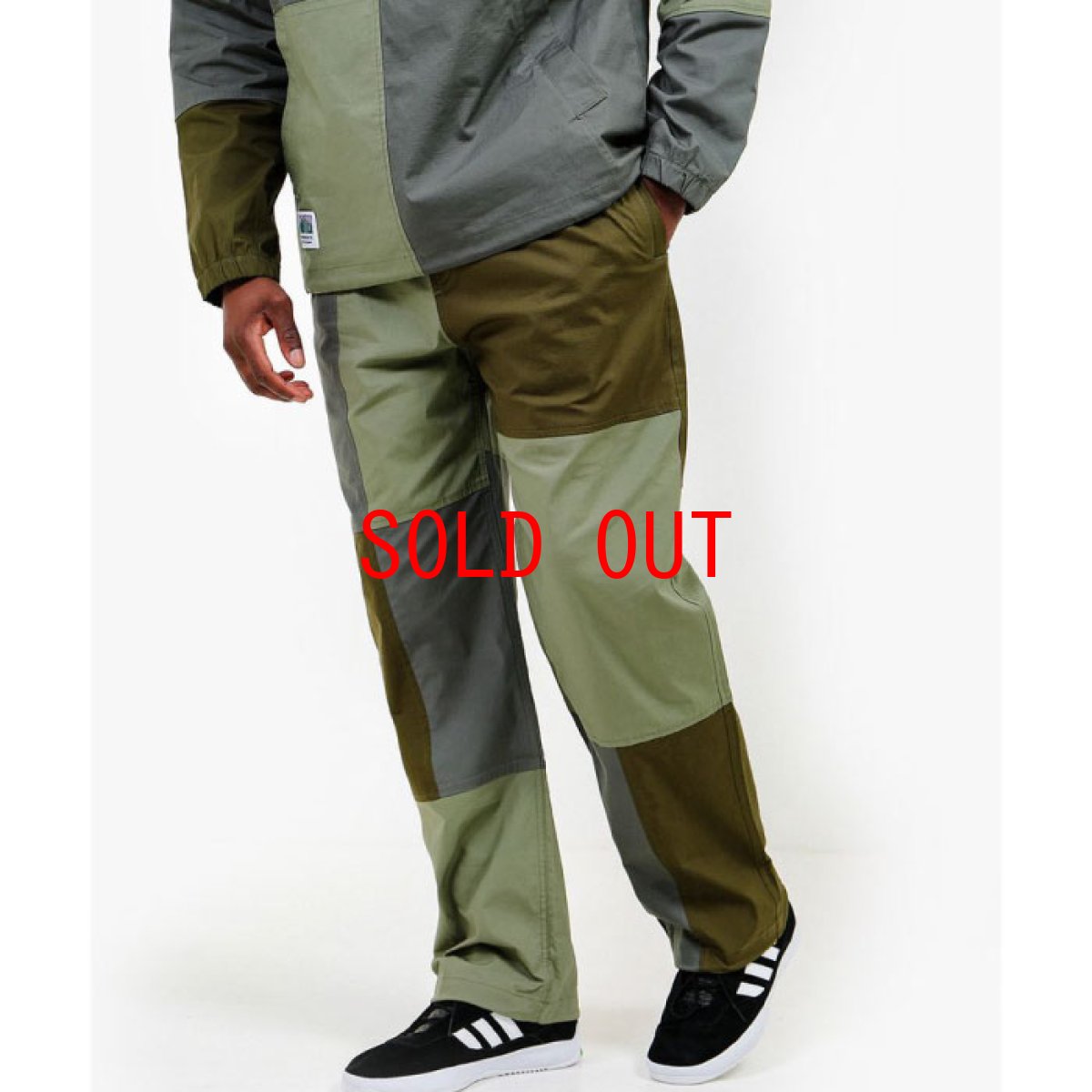 画像4: Patchwork Pants パッチワーク パンツ Olive Green オリーヴ グリーン (4)