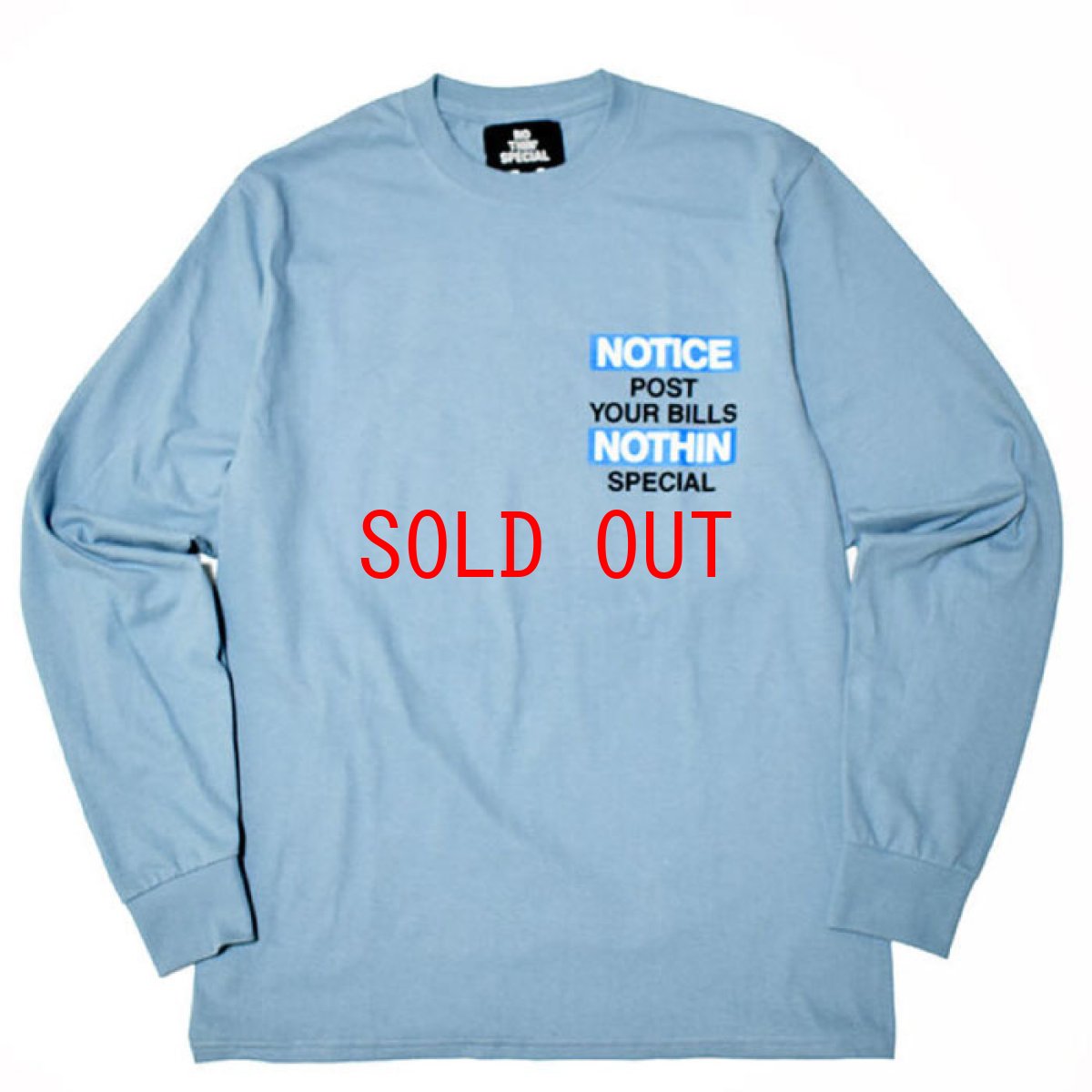 画像2: Notice L/S Tee ロゴ 長袖 Tシャツ Stone Washed Blue (2)