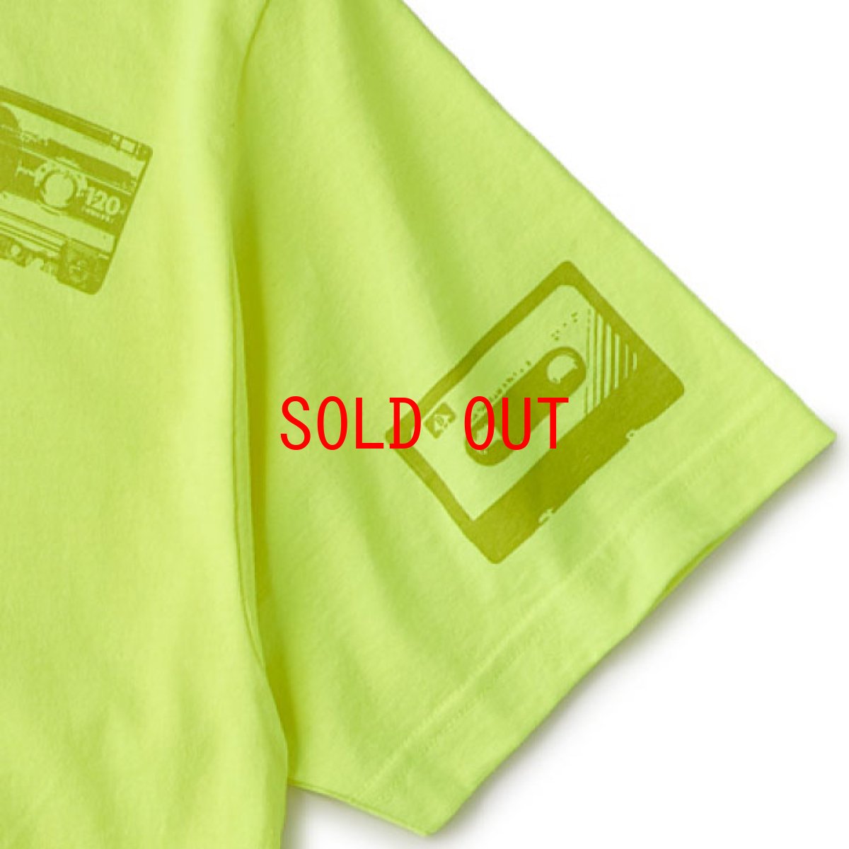 画像3: Oldies S/S Tee 半袖 総柄 オールディーズ Cassette Tape カセット テープ Tシャツ Neon Yellow (3)