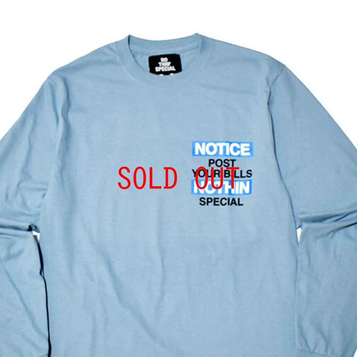 画像4: Notice L/S Tee ロゴ 長袖 Tシャツ Stone Washed Blue (4)