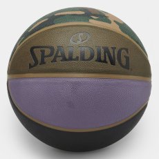 画像4: × Spalding Valiant 4 Basketball スパルディング コラボレーション バスケット ボール 7号 Camo Laurel Black Air Force Grey Leather (4)