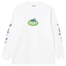 画像1: Screw L/S Tee スクリュー ロング スリーブ ルーズ フィット 長袖 Tシャツ White ホワイト (1)