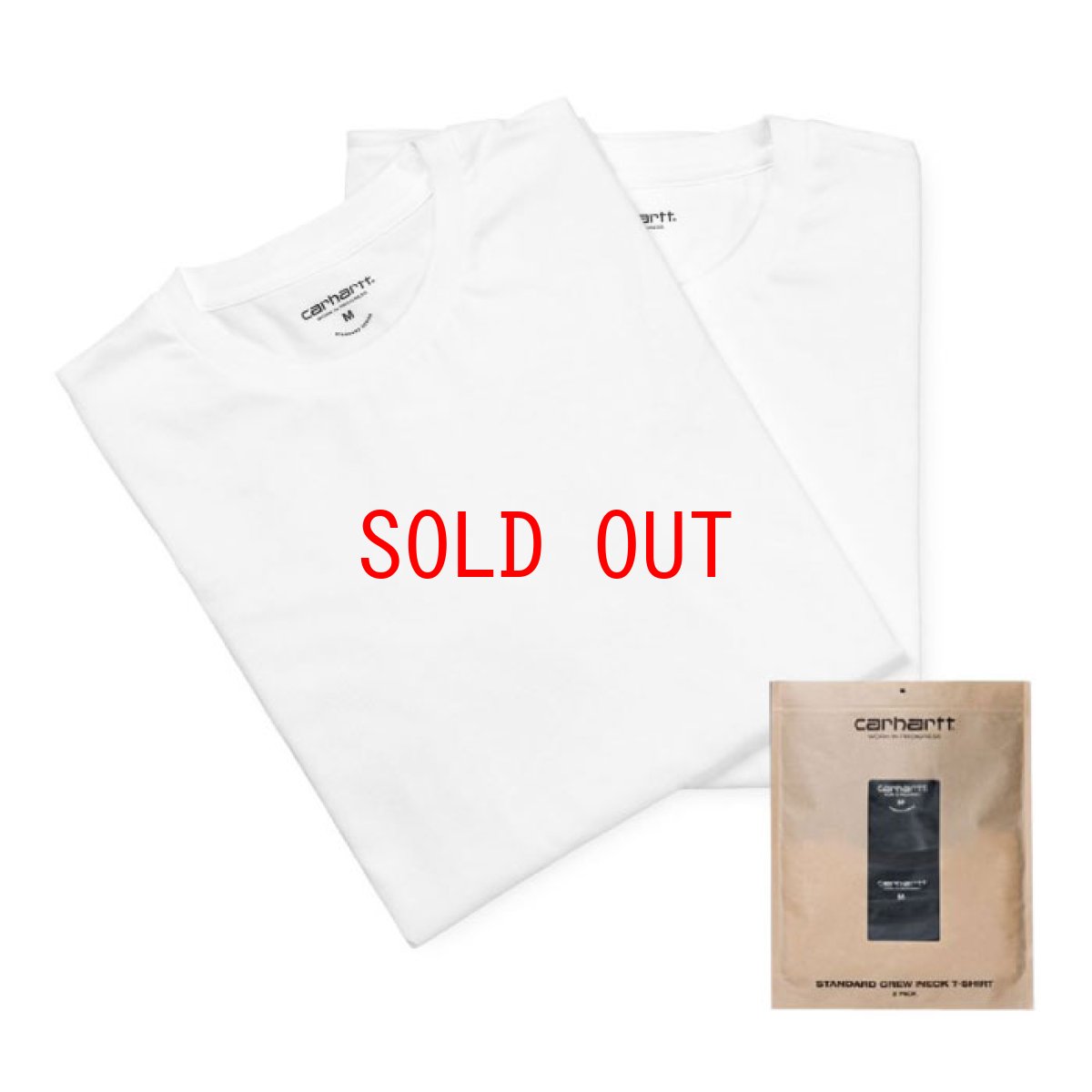 画像1: Standard Crew Neck Tee 2PC Pack 2 パック 半袖 Tシャツ スタンダード クルー ネック 無地 White ホワイト (1)