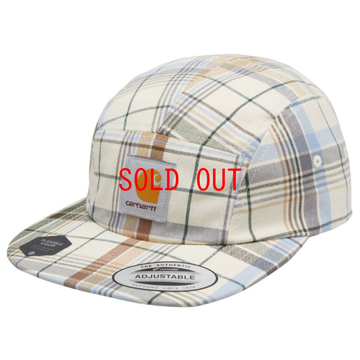 画像1: Vilay Cap Check 5 パネル キャップ チェック Cロゴ ラベル ストラップ Natural White Dark Navy ナチュラル ホワイト ネイビー (1)