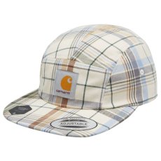 画像1: Vilay Cap Check 5 パネル キャップ チェック Cロゴ ラベル ストラップ Natural White Dark Navy ナチュラル ホワイト ネイビー (1)