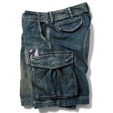 画像4: Washed Denim Shorts デニム ショーツ カーゴ ショート パンツ Vintage ビンテージ Paisley ペイズリー (4)