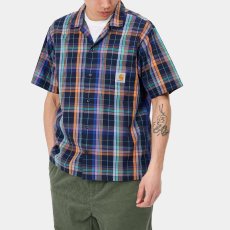 画像8: Vilay Check S/S Shirts オープン カラー チェック柄 半袖 シャツ コットン ポプリン チェスト ポケット Cロゴ スクエア ラベル Dark Navy ネイビー (8)