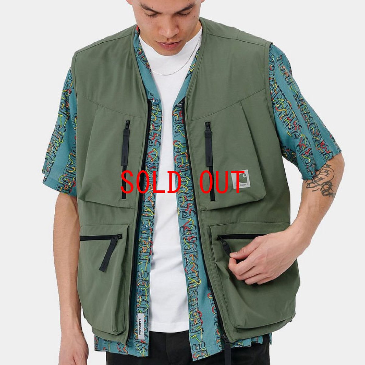 画像1: Hurst Vest メカニカル ストレッチ リップストップ ベスト ポケット タクティカル スポーティ アウトドア Dollar Green グリーン (1)