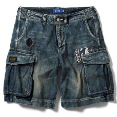 画像2: Washed Denim Shorts デニム ショーツ カーゴ ショート パンツ Vintage ビンテージ Paisley ペイズリー (2)