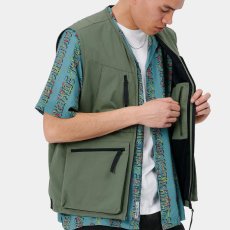 画像4: Hurst Vest メカニカル ストレッチ リップストップ ベスト ポケット タクティカル スポーティ アウトドア Dollar Green グリーン (4)