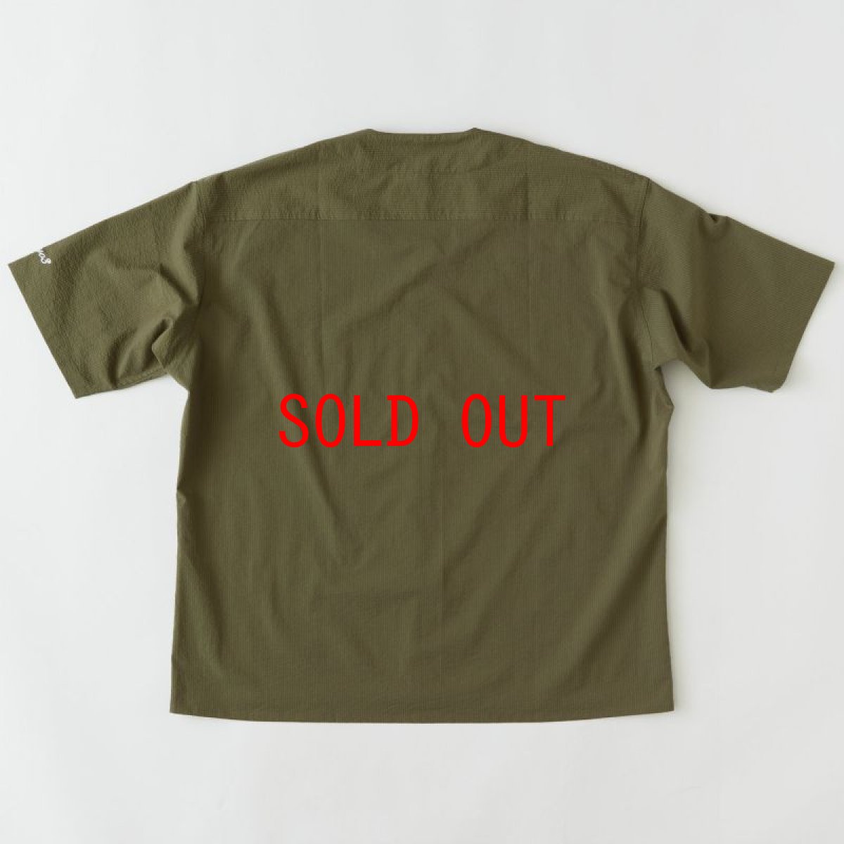 画像3: Curveball seersucker baseball shirt シアサッカー ベース ボールシャツ ストレッチ BIGシルエット ベース ボールシャツ カットソー Olive Green オリーブ グリーン (3)