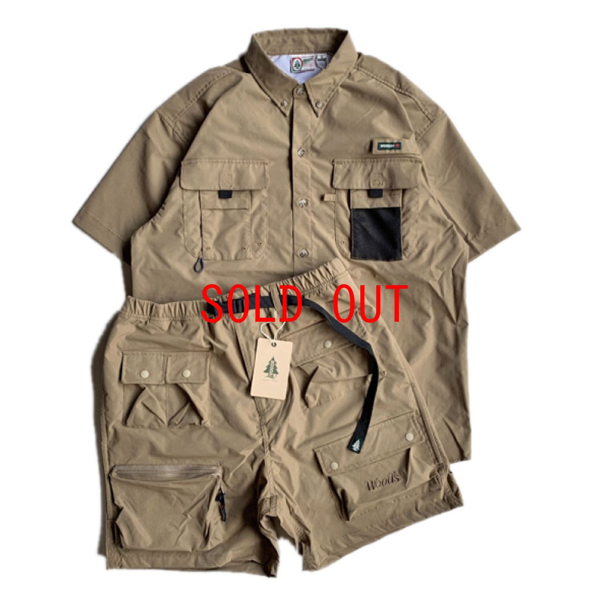 画像8: Ripstop Utility S/S Multi Pocket Shirts Fishing ユーティリティー フィッシング 半袖 シャツ Beige ベージュ (8)