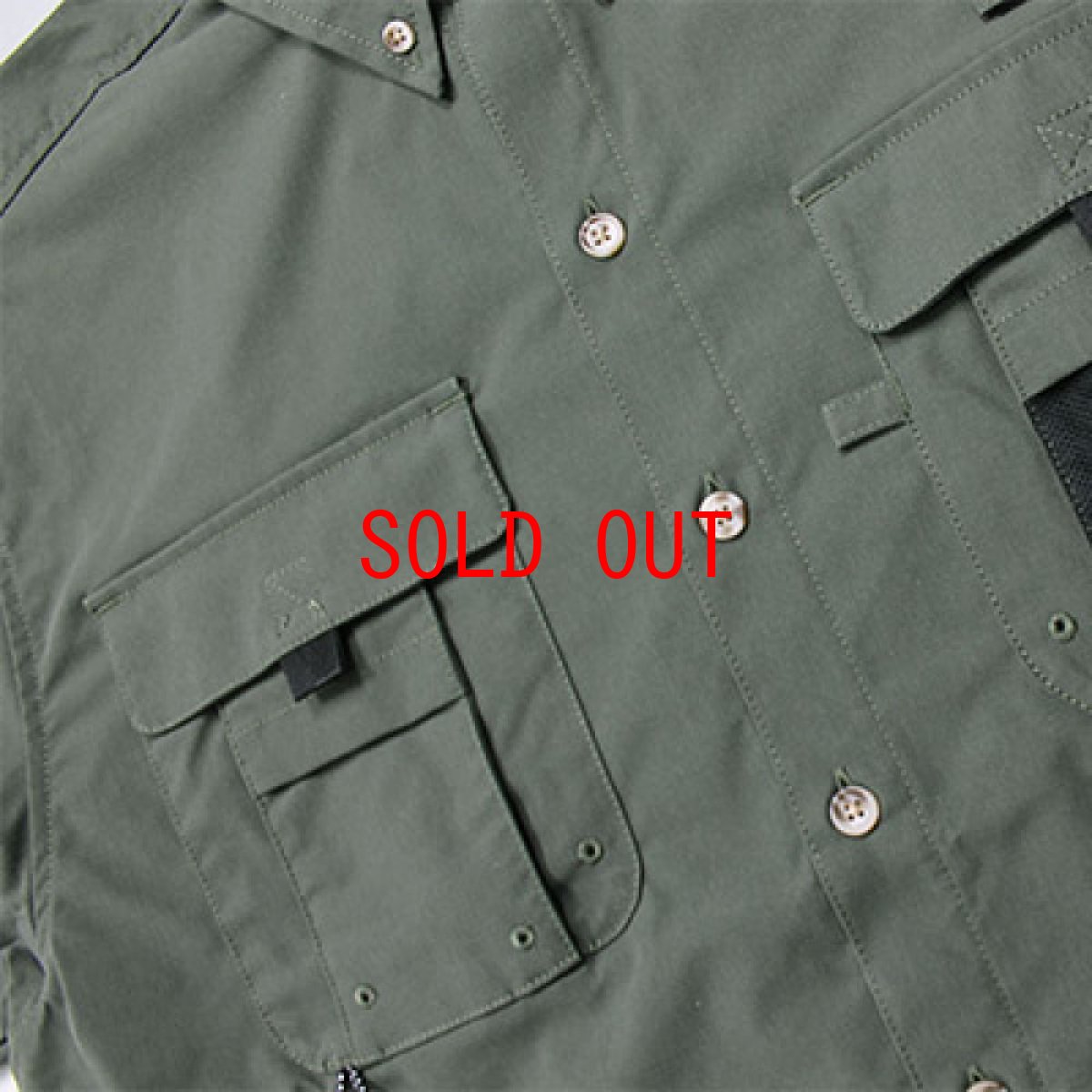 画像6: Ripstop Utility S/S Multi Pocket Shirts Fishing ユーティリティー フィッシング 半袖 シャツ Olive Green オリーブ グリーン (6)