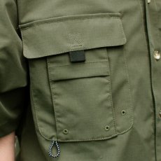 画像2: Ripstop Utility S/S Multi Pocket Shirts Fishing ユーティリティー フィッシング 半袖 シャツ Olive Green オリーブ グリーン (2)