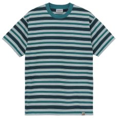 画像2: Otis S/S Stripe Tee ボーダー 半袖 Tシャツ Border T-Shirt Wax Kingston Green (2)