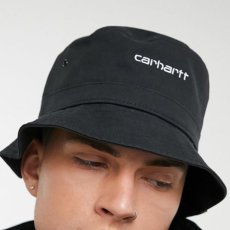 画像1: Script Logo Bucket Hat Cap スクリプト ロゴ バケット ハット 帽子 Black ブラック (1)