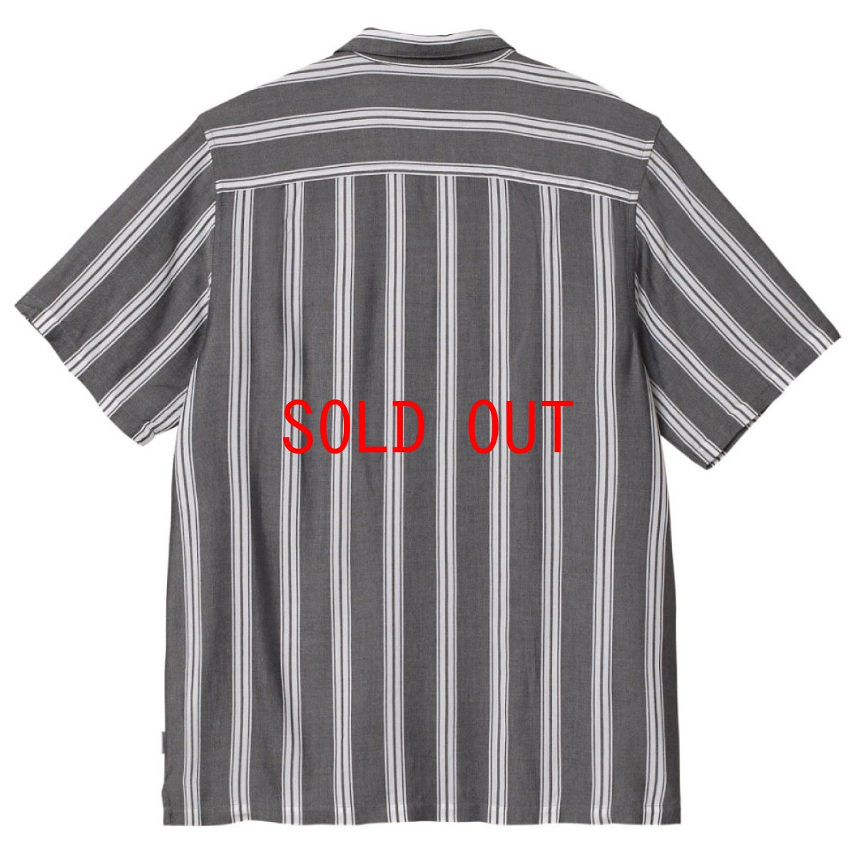 画像2: Foley S/S Shirt オープンカラー ストライプ 半袖 シャツ Black Wax rinsed White (2)