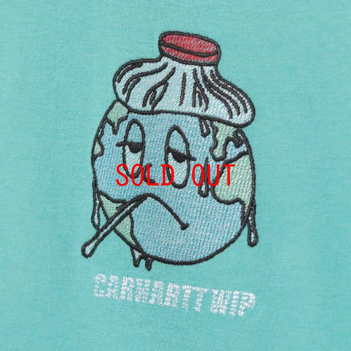 画像4: ILL World embroidery S/S Tee 刺繍 ワンポイント ロゴ 半袖 Tシャツ Bondi Mint Green ミント グリーン (4)
