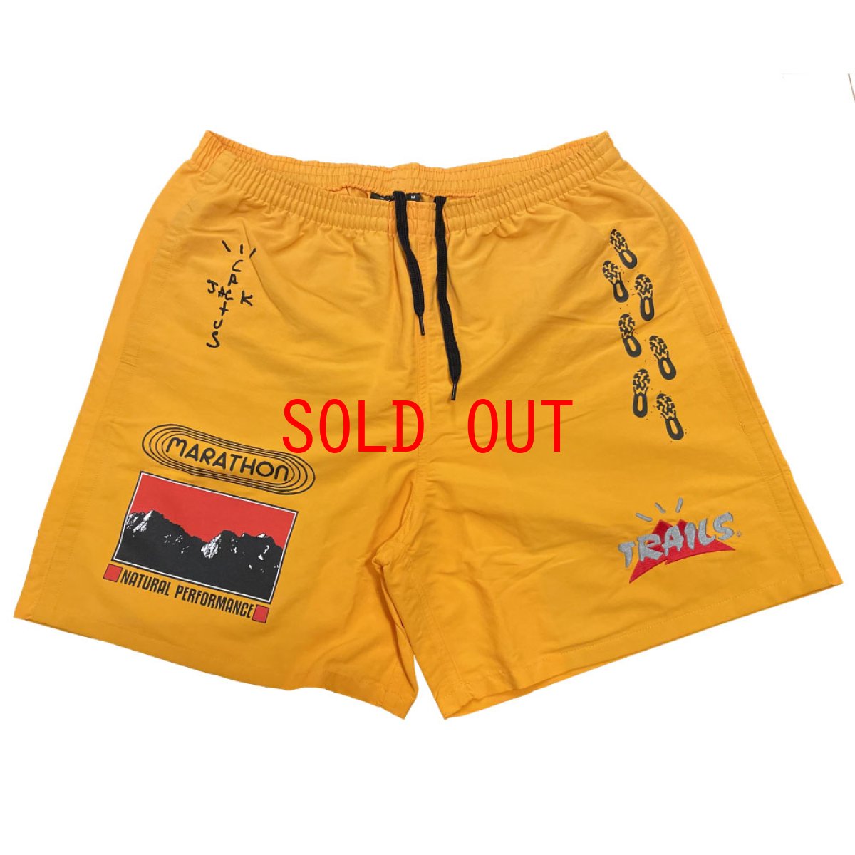 画像1: Travis Scott Trails Path Nylon Shorts トレイル ナイロン ショーツ トラヴィス スコット Yellow Gold イエロー ゴールド (1)