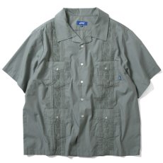 画像2: Rose Cuban S/S Shirt 半袖 キューバ シャツ embroidery 刺繍 ローズ Olive Green (2)