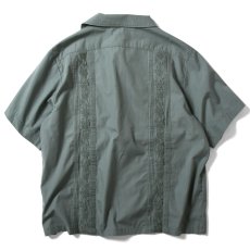 画像3: Rose Cuban S/S Shirt 半袖 キューバ シャツ embroidery 刺繍 ローズ Olive Green (3)