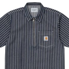 画像6: Trade S/S Half Zip Stripe Shirt ハーフ ジップ ストライプ 半袖 シャツ  (6)