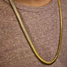 画像4: Herringbone Snake Gold Necklace ネックレス ゴールド jewelry ヘリンボーン スネーク チェーン (4)