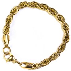 画像1: Rope Chain Bracelet Gold ブレスレット ゴールド jewelry ロープ チェーン (1)