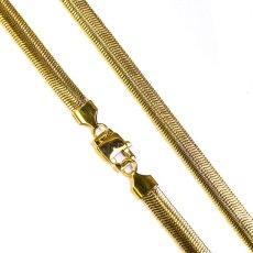 画像1: Herringbone Snake Gold Necklace ネックレス ゴールド jewelry ヘリンボーン スネーク チェーン (1)