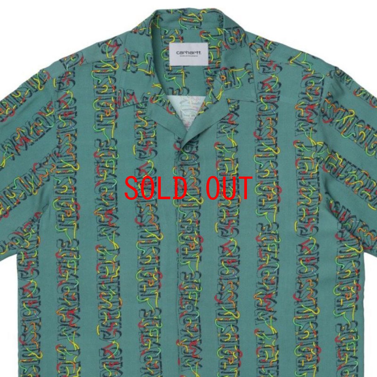 画像4: Transmission S/S Allover Open Colour Shirt オープンカラー ルーズフィット 半袖 柄 シャツ Hydro Green (4)