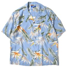 画像2: Bird Of Paradise S/S Aloha Shirt アロハ シャツ Blue (2)