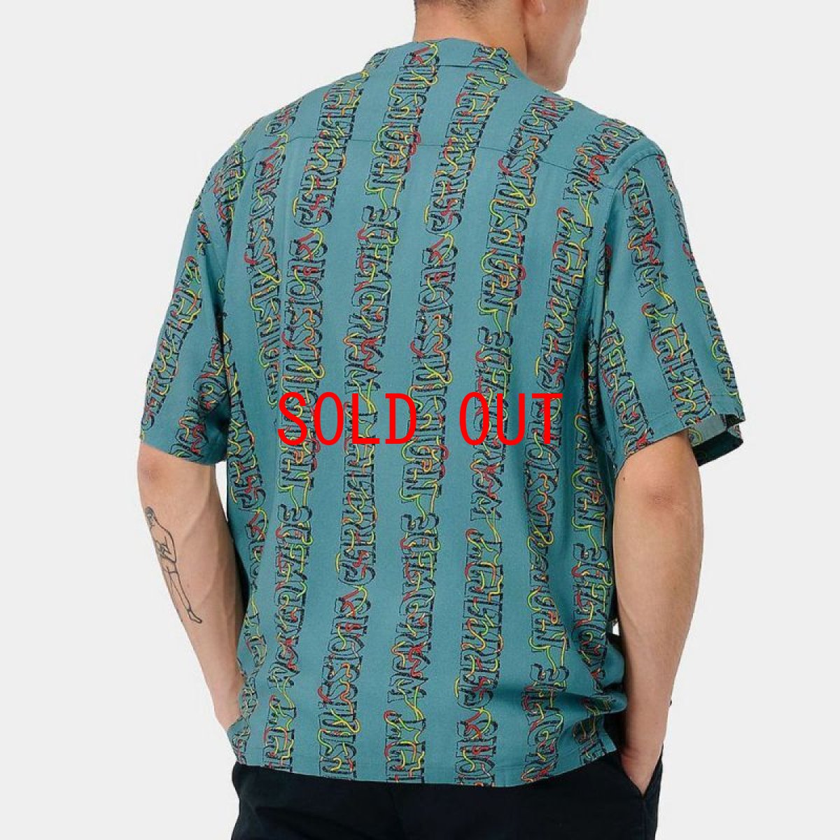 画像6: Transmission S/S Allover Open Colour Shirt オープンカラー ルーズフィット 半袖 柄 シャツ Hydro Green (6)