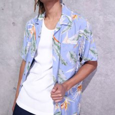 画像1: Bird Of Paradise S/S Aloha Shirt アロハ シャツ Blue (1)