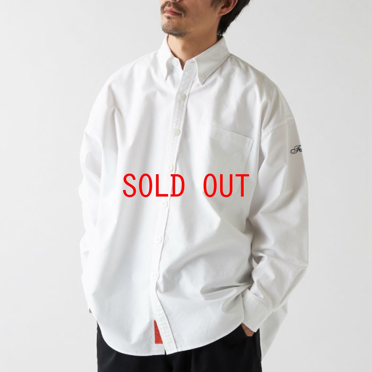 画像1: Deka BD L/S Solid Shirt 長袖 ボタンダウン ソリッド 無地 シャツ White ホワイト  (1)