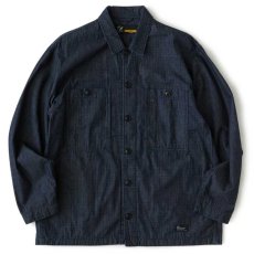 画像2: Remmington Shirt Jacket 長袖 ボタンダウン シャツ ジャケット Blue ブルー (2)