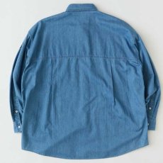 画像3: Blueslit L/S Denim Shirt 6oz 長袖 ボタンダウン デニム シャツ BIG シルエット Blue ブルー (3)