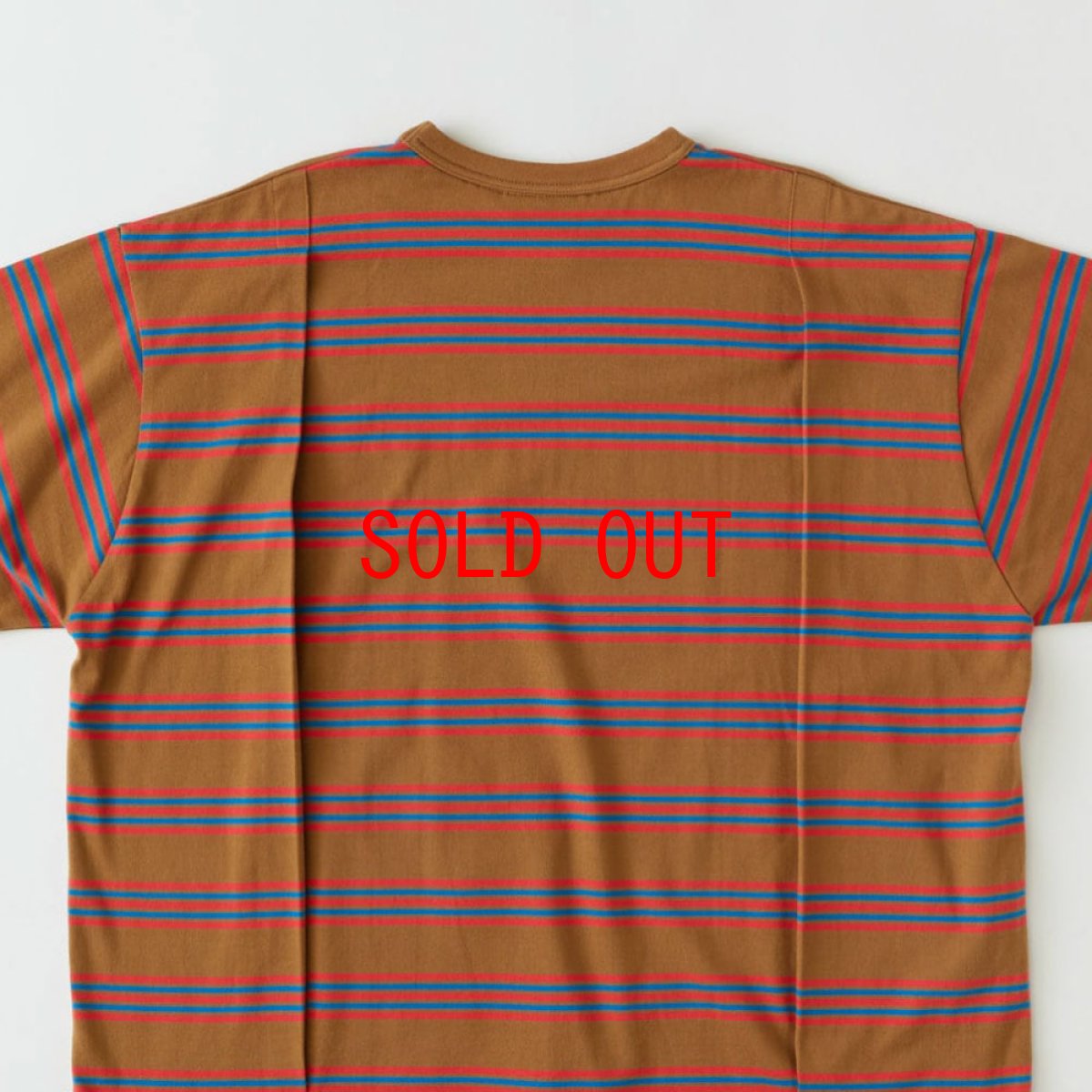 画像4: Bigba S/S Border Cut & Saw Tee カットソー 半袖 Tシャツ Camel Brown (4)