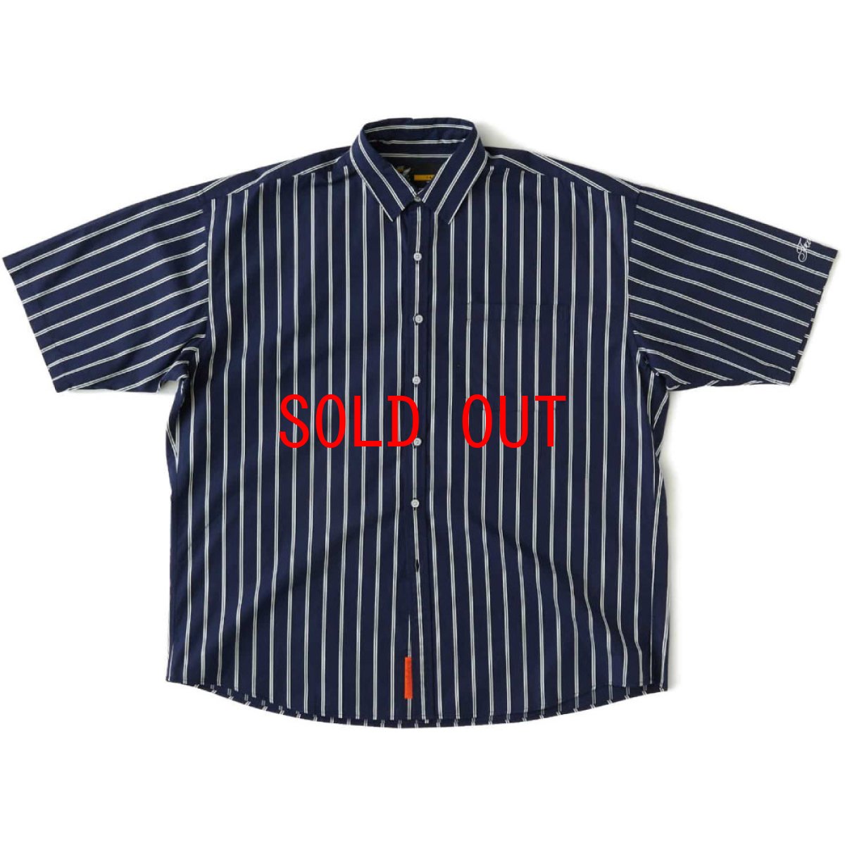 画像2: Shineline S/S Stripe Shirts ストライプ 半袖 シャツ オーバー サイズ Navy (2)