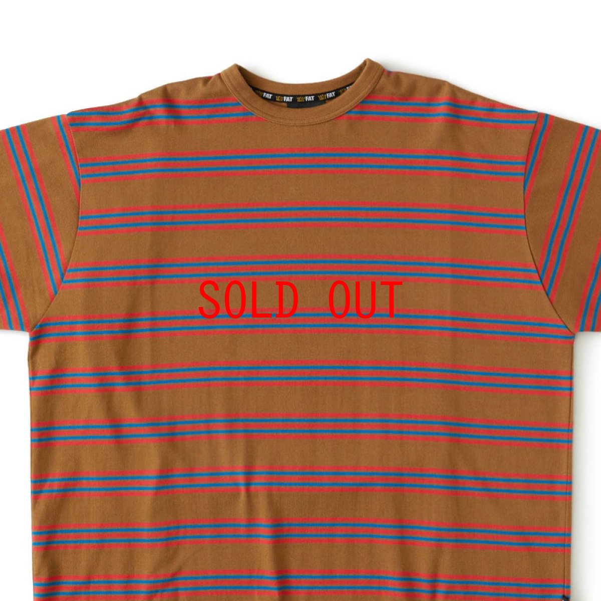 画像3: Bigba S/S Border Cut & Saw Tee カットソー 半袖 Tシャツ Camel Brown (3)