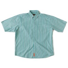 画像1: Shineline S/S Stripe Shirts ストライプ 半袖 シャツ Green (1)