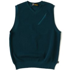 画像1: Kanokost V- Neck Vest カノコ Vネック ベスト ジップ ポケット Green (1)