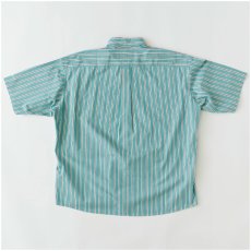 画像2: Shineline S/S Stripe Shirts ストライプ 半袖 シャツ Green (2)